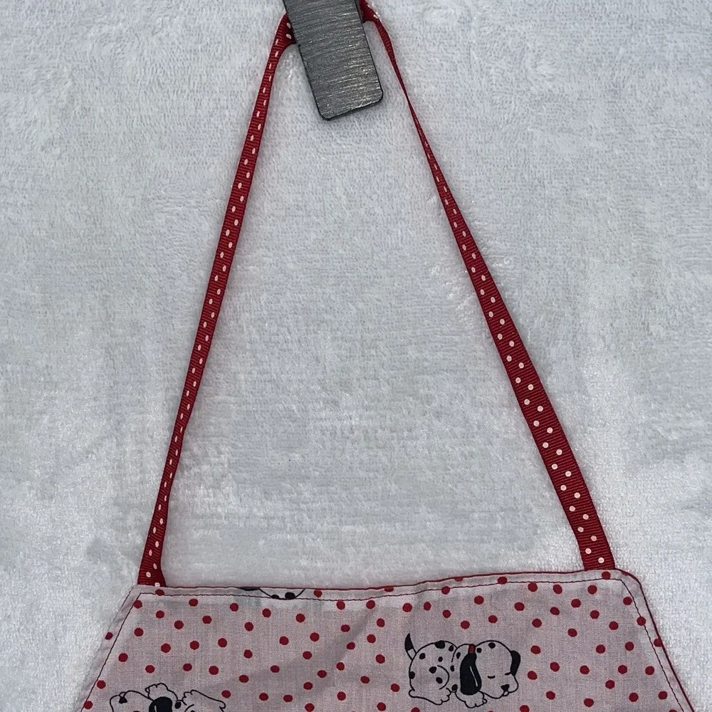 Dalmatian Dogs Reversible Apron Handmade Youth Size Kids Cooking Baking Red OOAK